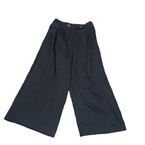 Topshop Cropped Wide Leg Black Pocket Pants Size 4